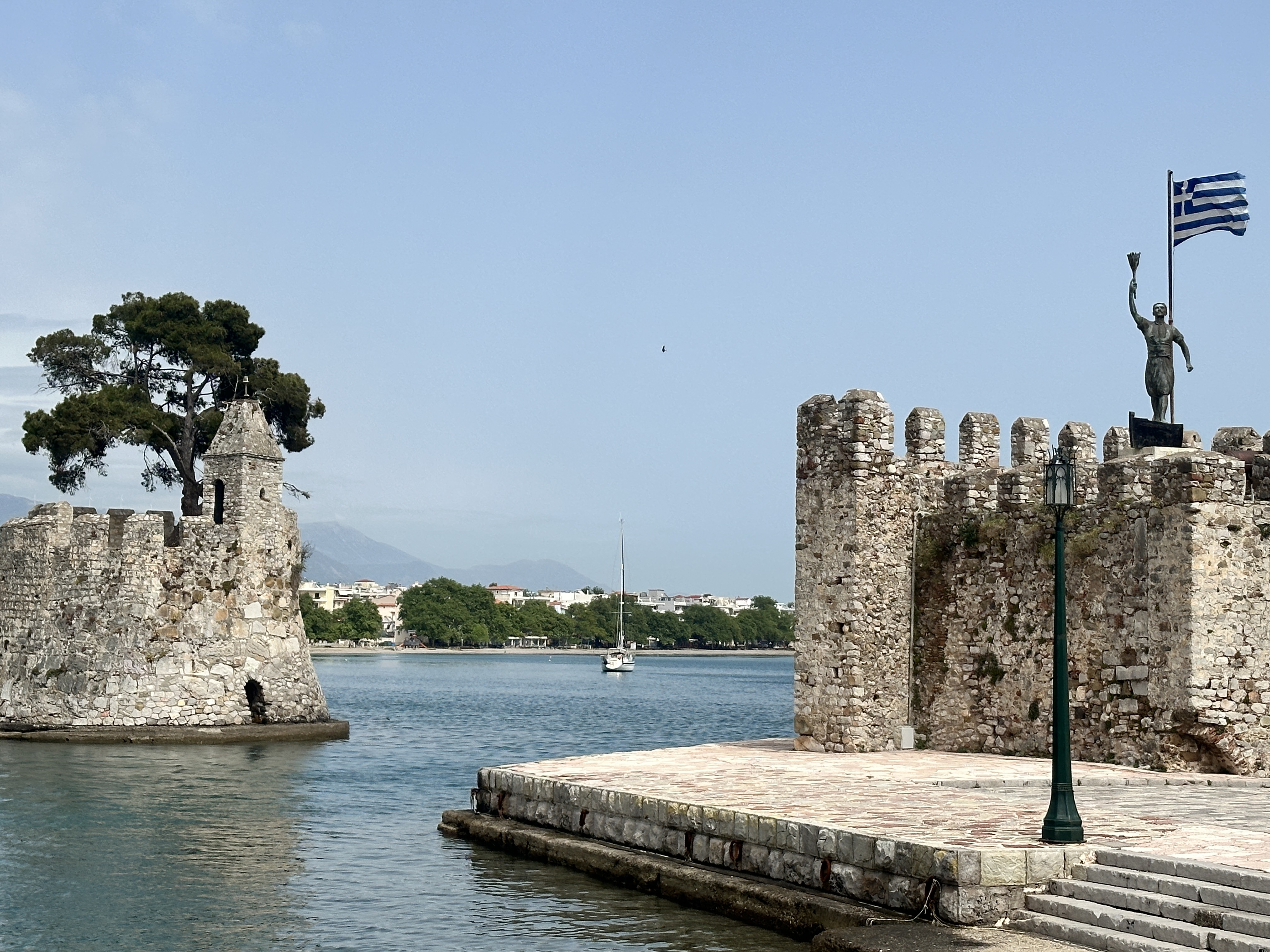 From inside the harbour